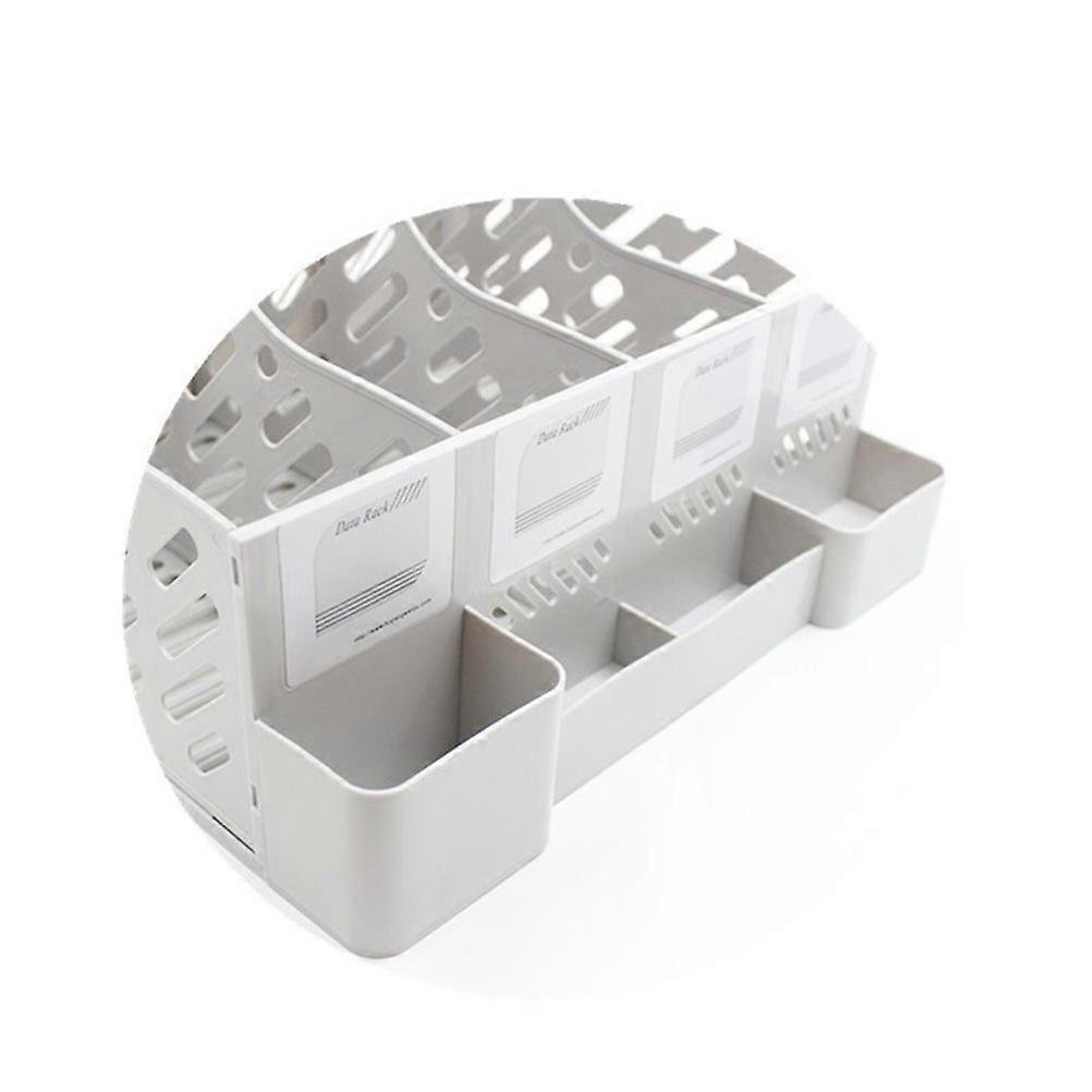 Desktop Documents Organizer White File Holder for 4 Compartments