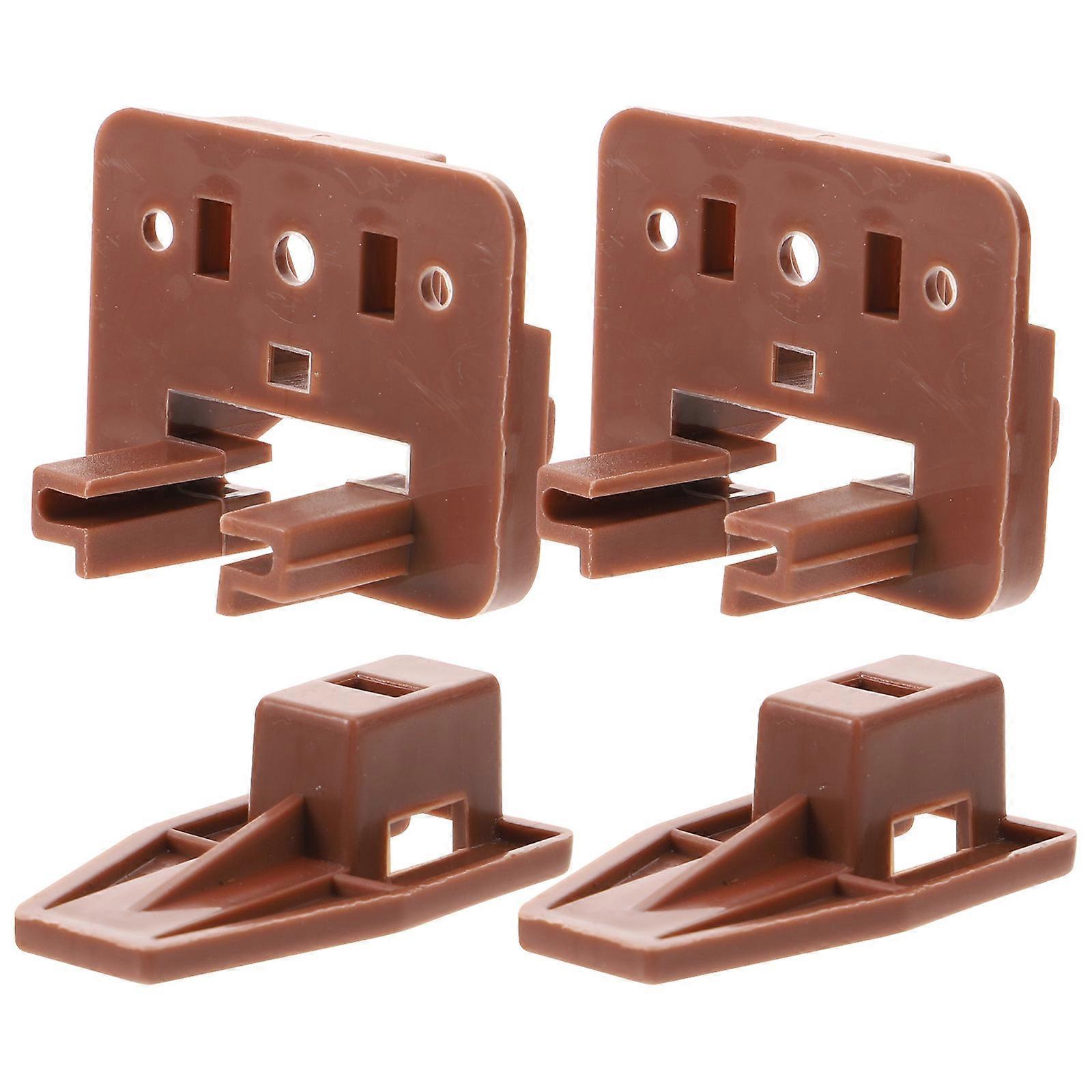 Dresser Drawer Slide Stopper 8 Sets For DIY Enthusiasts Drawer Repair Rectangular Brown Plastic Easy Installation