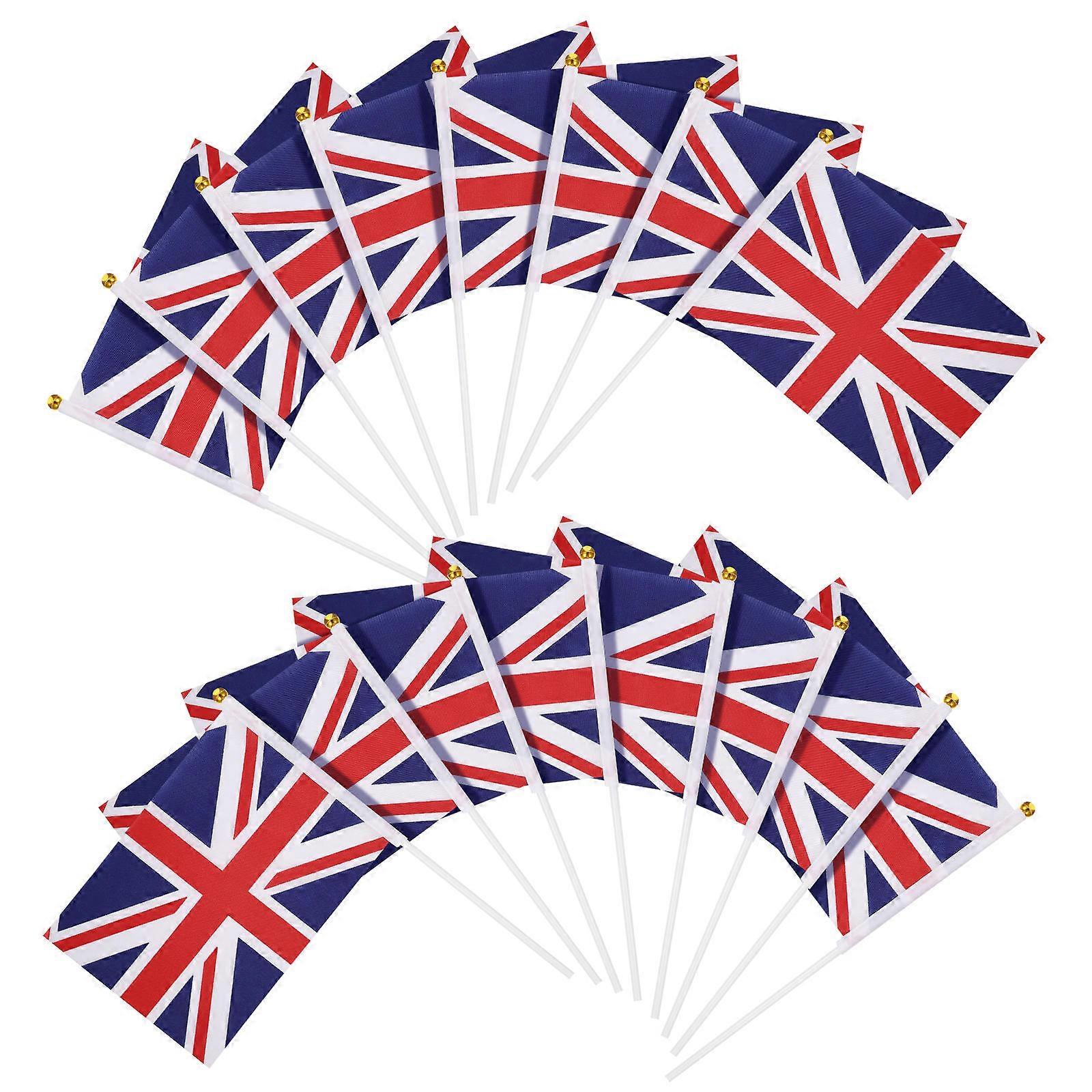 Mini England Handheld Flags Bright Colors Easy To Hold For Fans Of Britain 50Pack