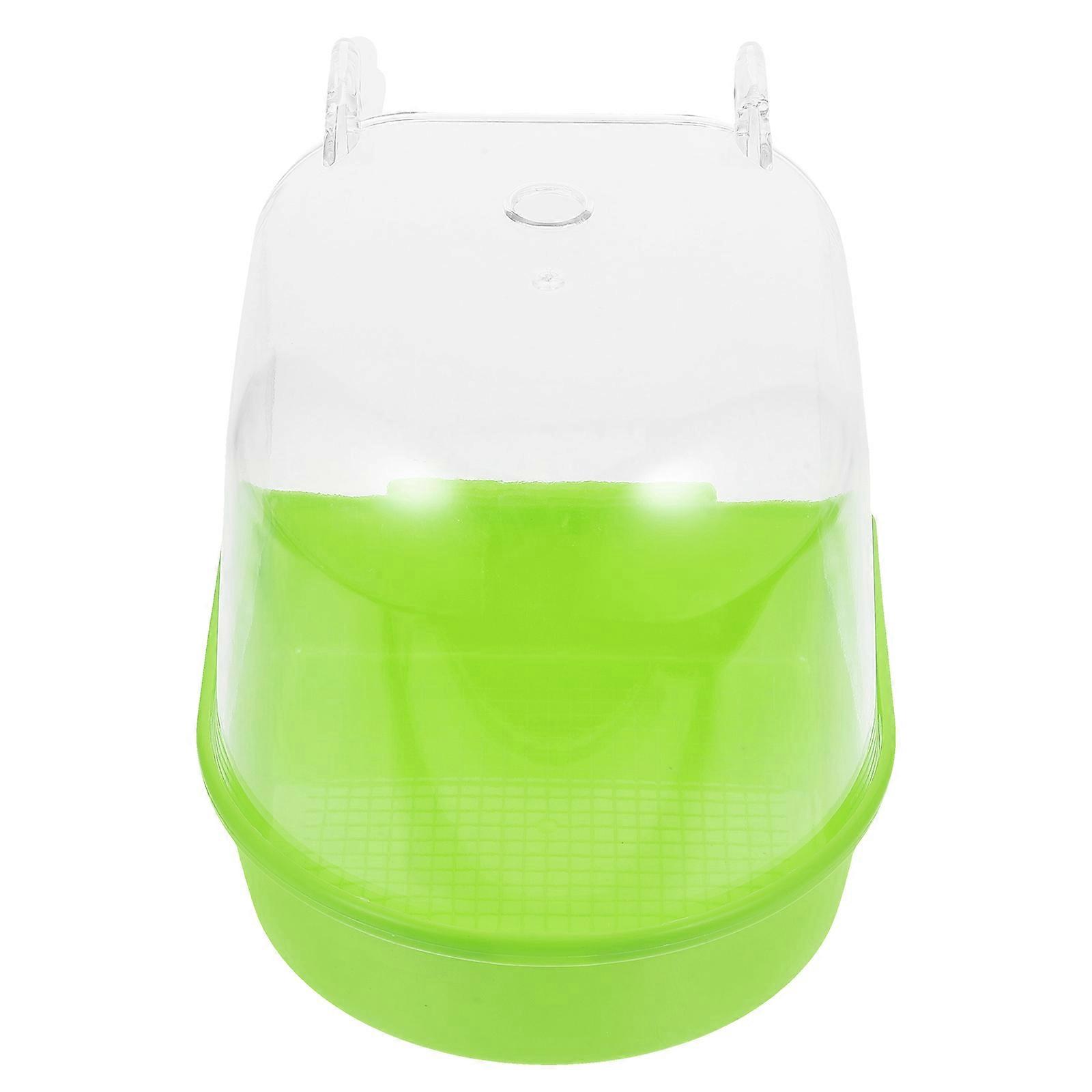 Bird Bath Cage Attachment For Parakeets Indoor Bathing Accessories Light Green ABS Basin Shape 1Pack
