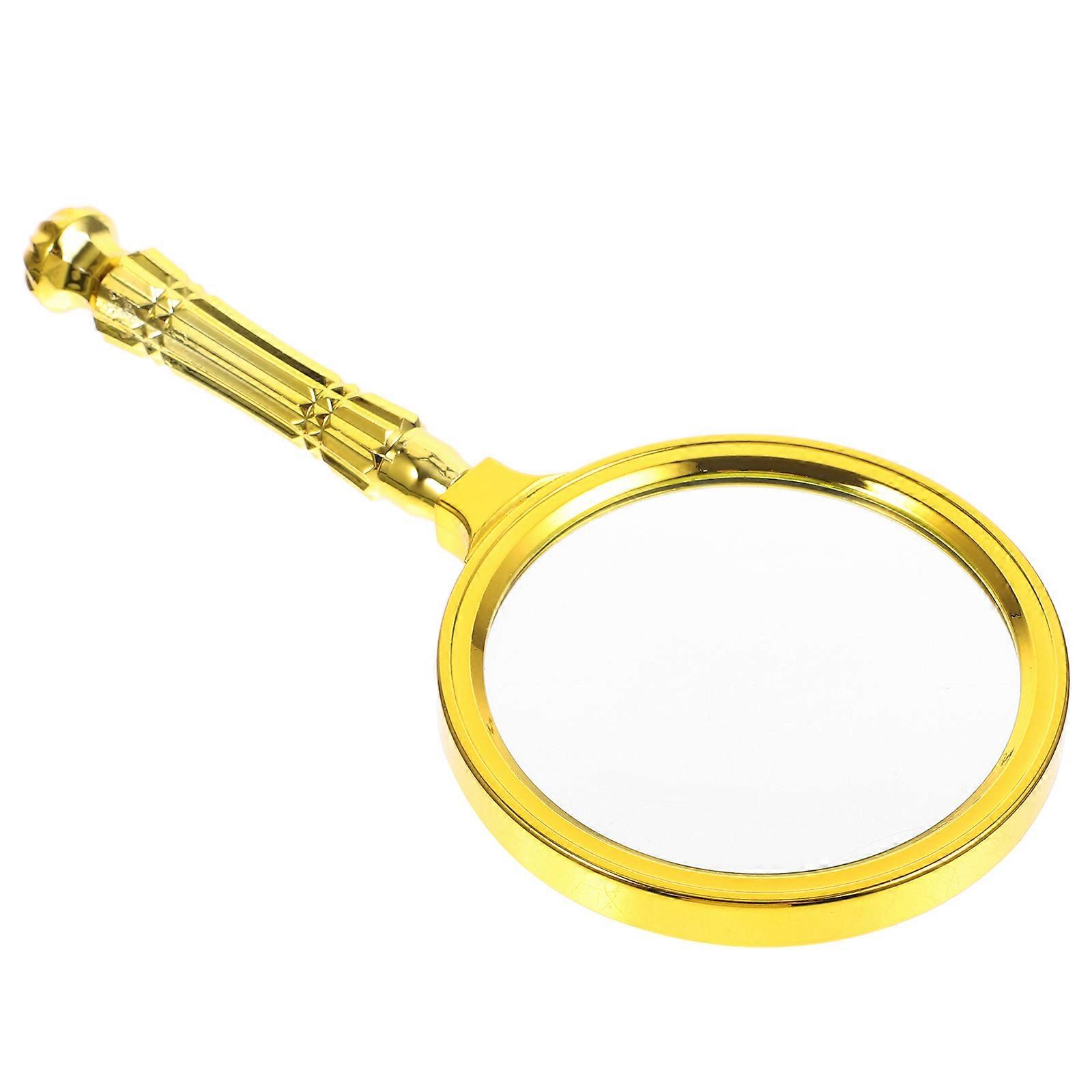 Gold Plated Handheld Magnifier for Magnifying 5Pcs Metal Magnifier Glass