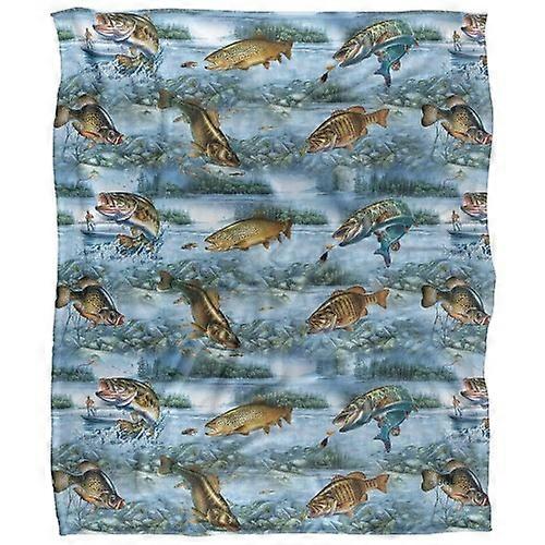 JQ Licensing 2 Silky Patterned Fishing Supersoft Blanket