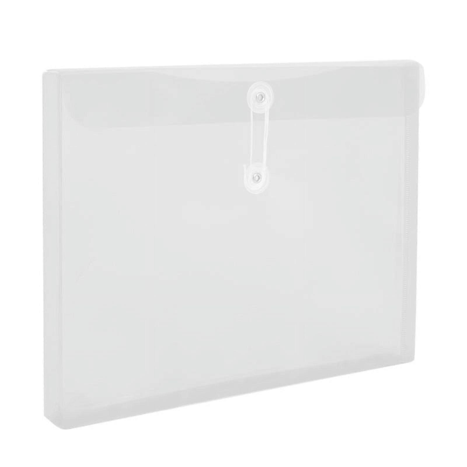 Plastic Legal Size Expandable Envelopes with String Tie, Clear File Folders for Documents Organizer - 6 Pack, White