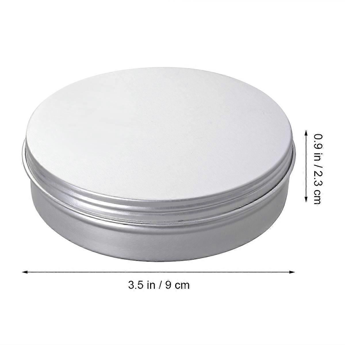 Cosmetic Jars Aluminium Specimen Box for Travel Use 2Pcs 150ml Silver
