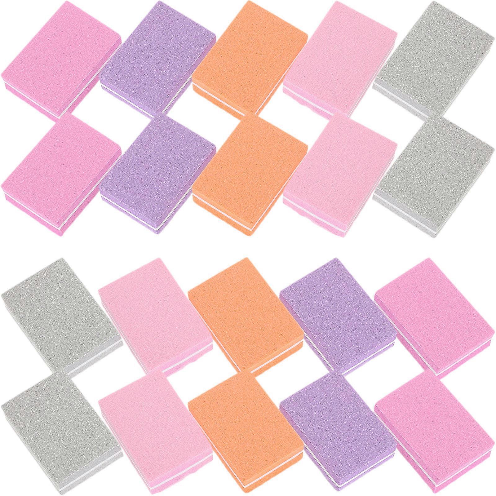 Shiny Nail Buffer Double Sided Nail Blocks Ergonomic Design Travel 3.5x2.5x1.1cm Manicure 50Pcs