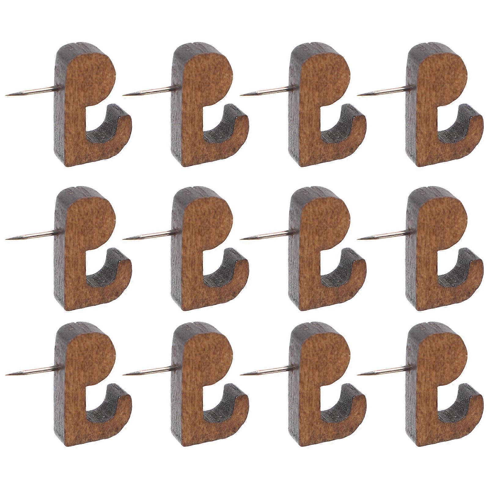 Wooden Push Pin Hook 20Pcs Multi Wooden Picture Hanging Hooks with Firm Hold for Storage