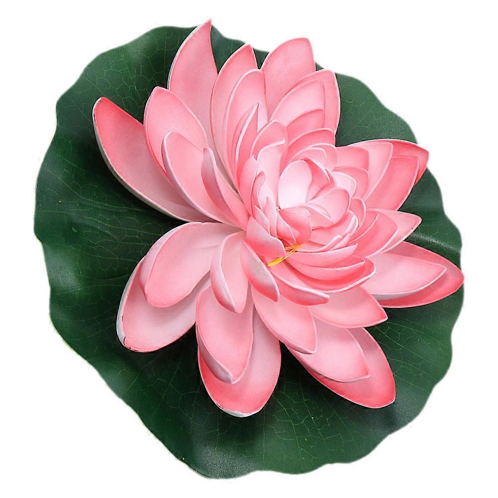 Artificial Lotus Flowers 2Pcs Decorative Pond Plants Ideal For Pool And Fountain Use Featuring Bright Pink EVA Material