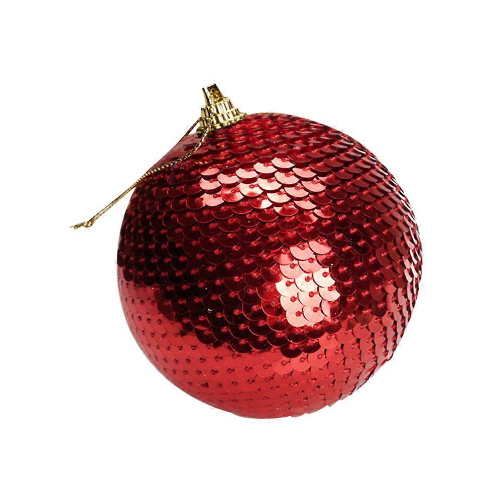 Christmas Tree Decoration Hanging Ball Decor for 3Pcs Red Sequined Balls