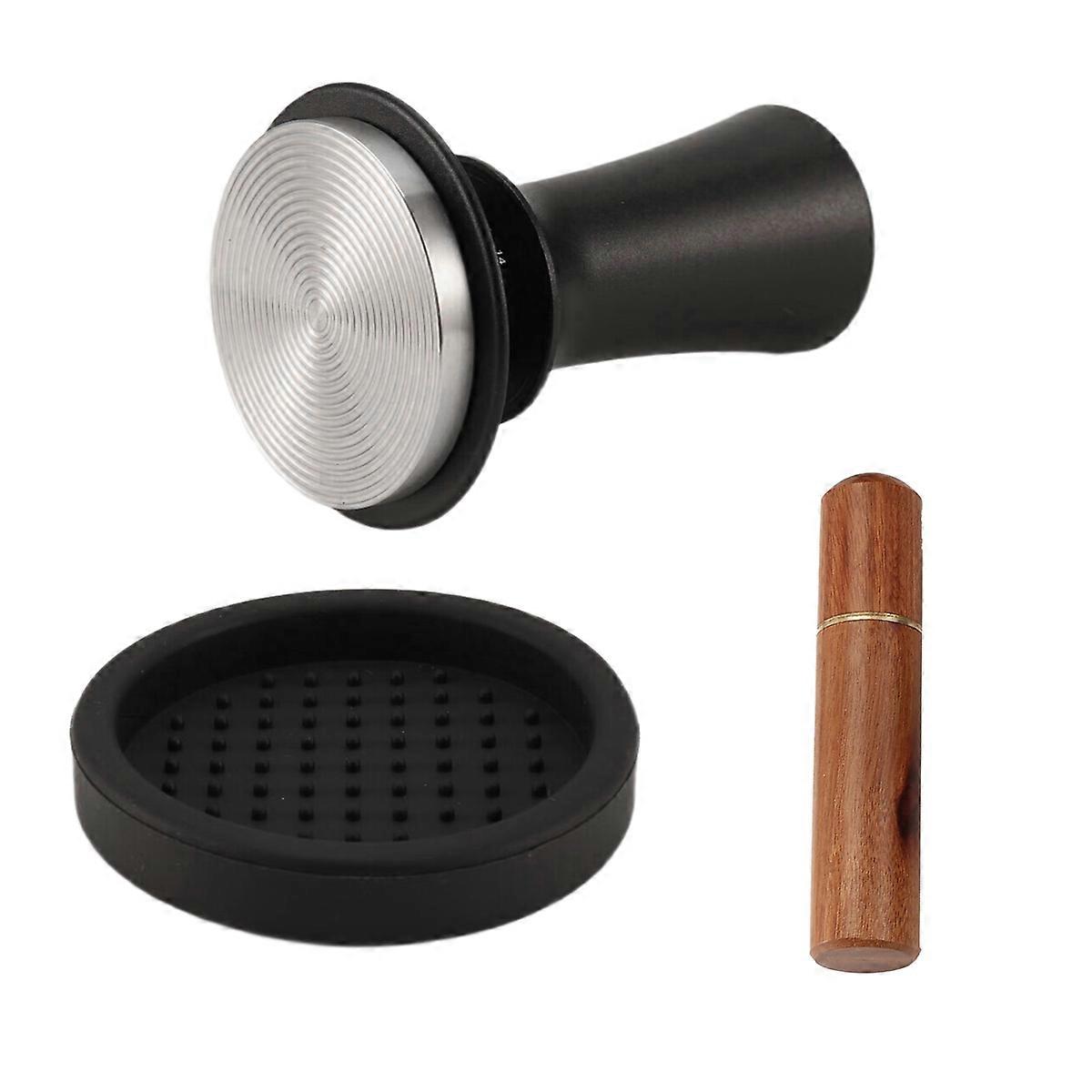Coffee Espresso Tamper 51mm with WDT Tool Calibrated Spring Loaded, with Silicone Mat, for Espresso
