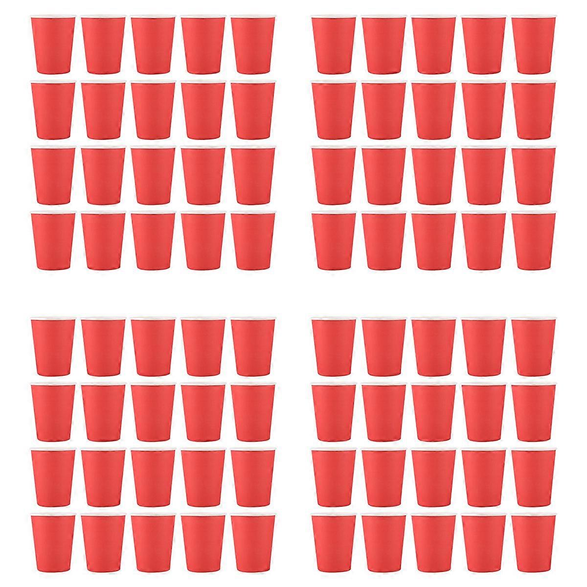 20x Paper Cups Solid Colours Birthday Catering Red