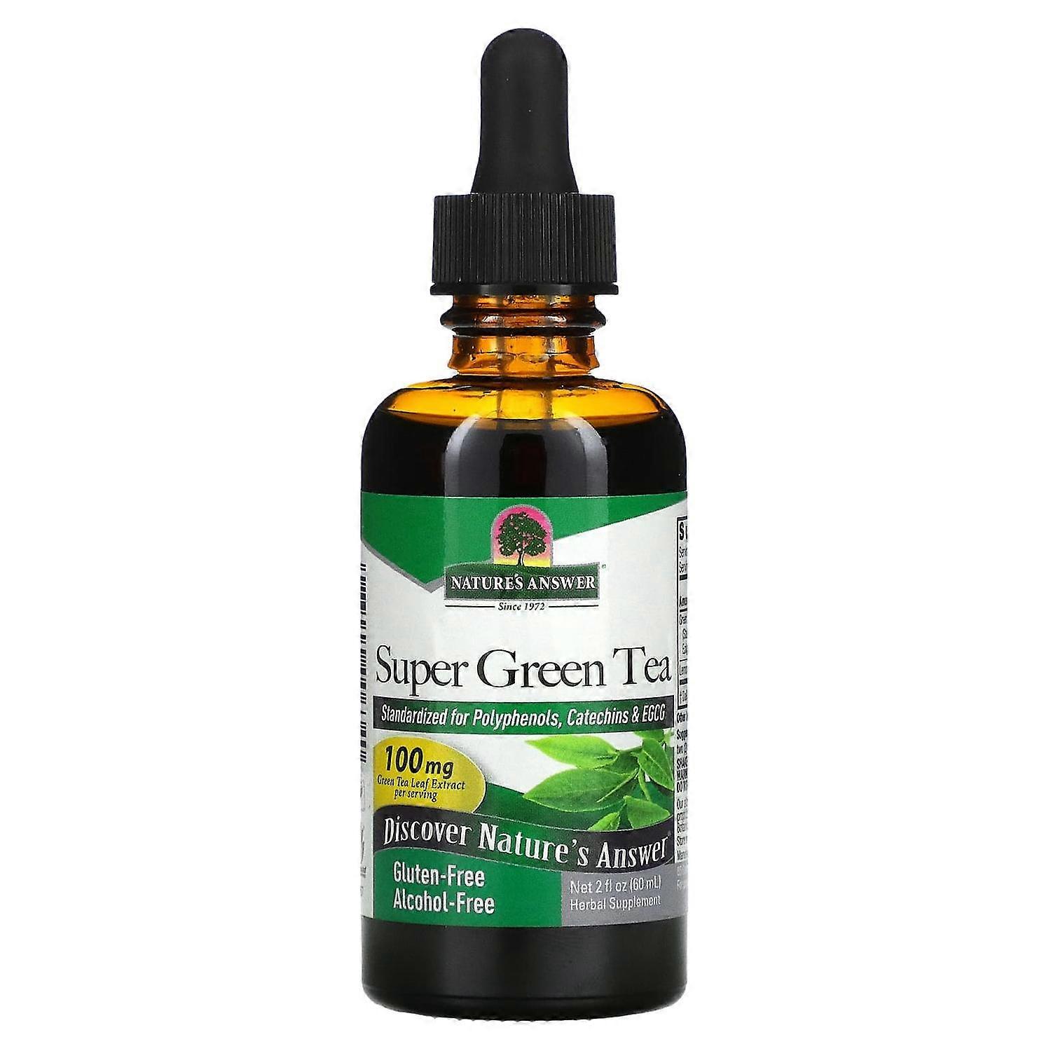 Nature's Answer, Super Green Tea, Alcohol-Free, 2 fl oz (60 ml)