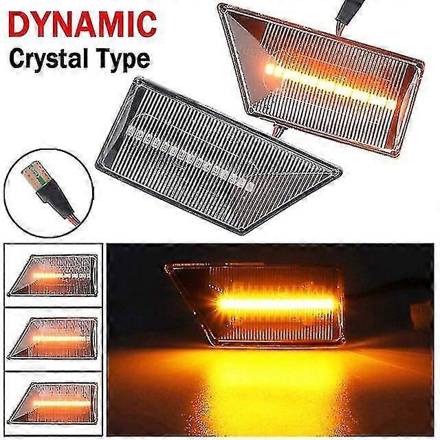 2PCS compatible with Opel Vectra C 2002-2008 Signum 2003-2008 2 pieces Led Dynamic Side Marker Turn Signal Light Sequential Blinker