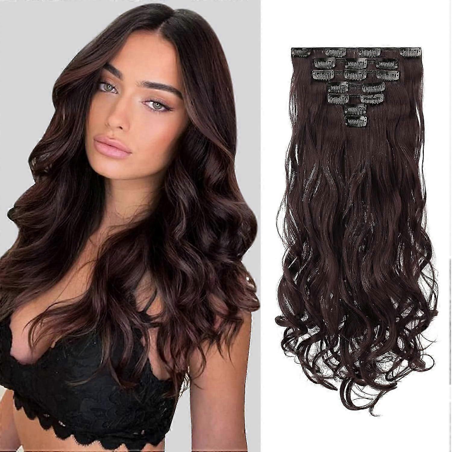 7-Piece Clip-in Hair Extensions Set with 16 Clips for Instant Volume and Length