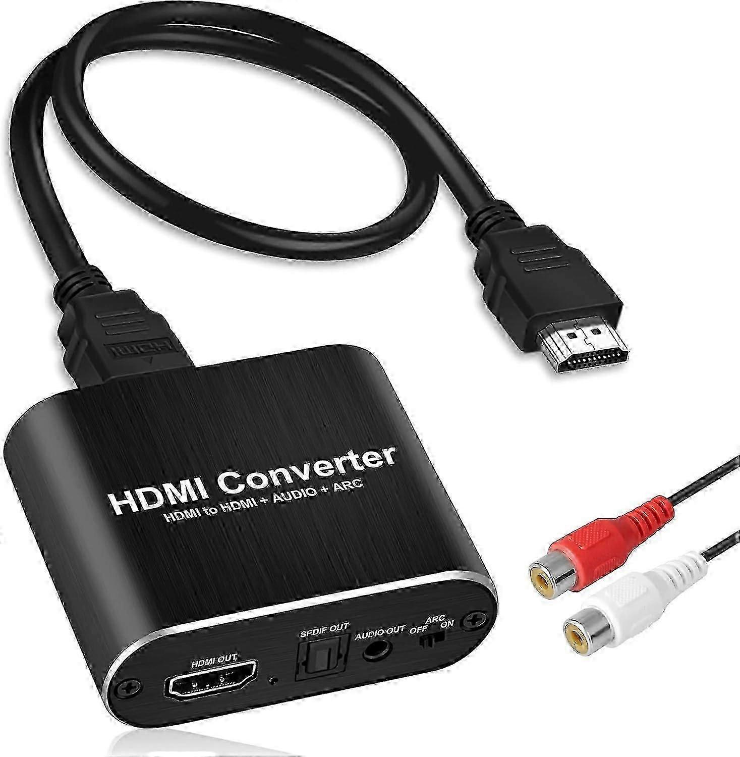 4K@60Hz HDMI Audio Extractor with 1.2m HDMI Cable avedio links, Optical Toslink SPDIF + 3.5mm AUX Stereo Audio Out, HDMI Audio Converter Ad Edition a