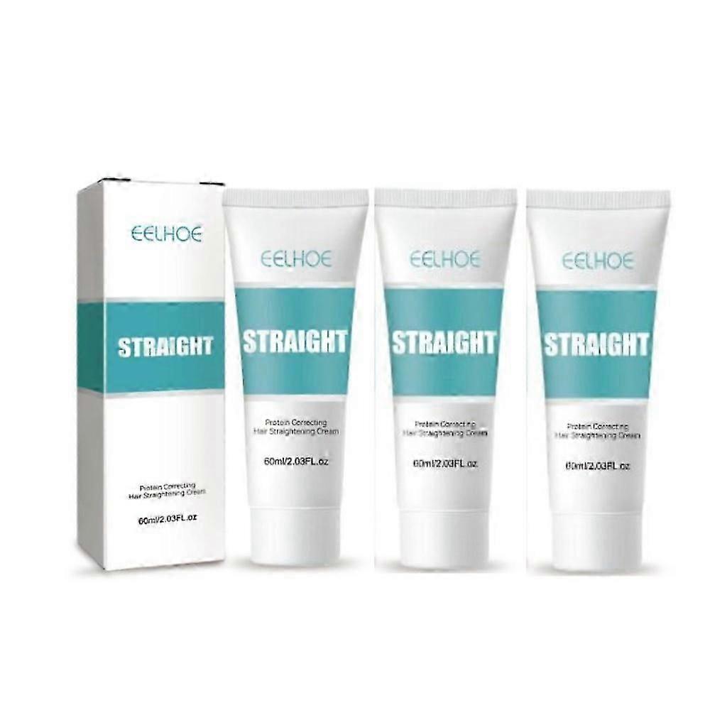 3pcs קרם החלקת שיער חלבון, משי & גלוקס קרם להחלקת שיער