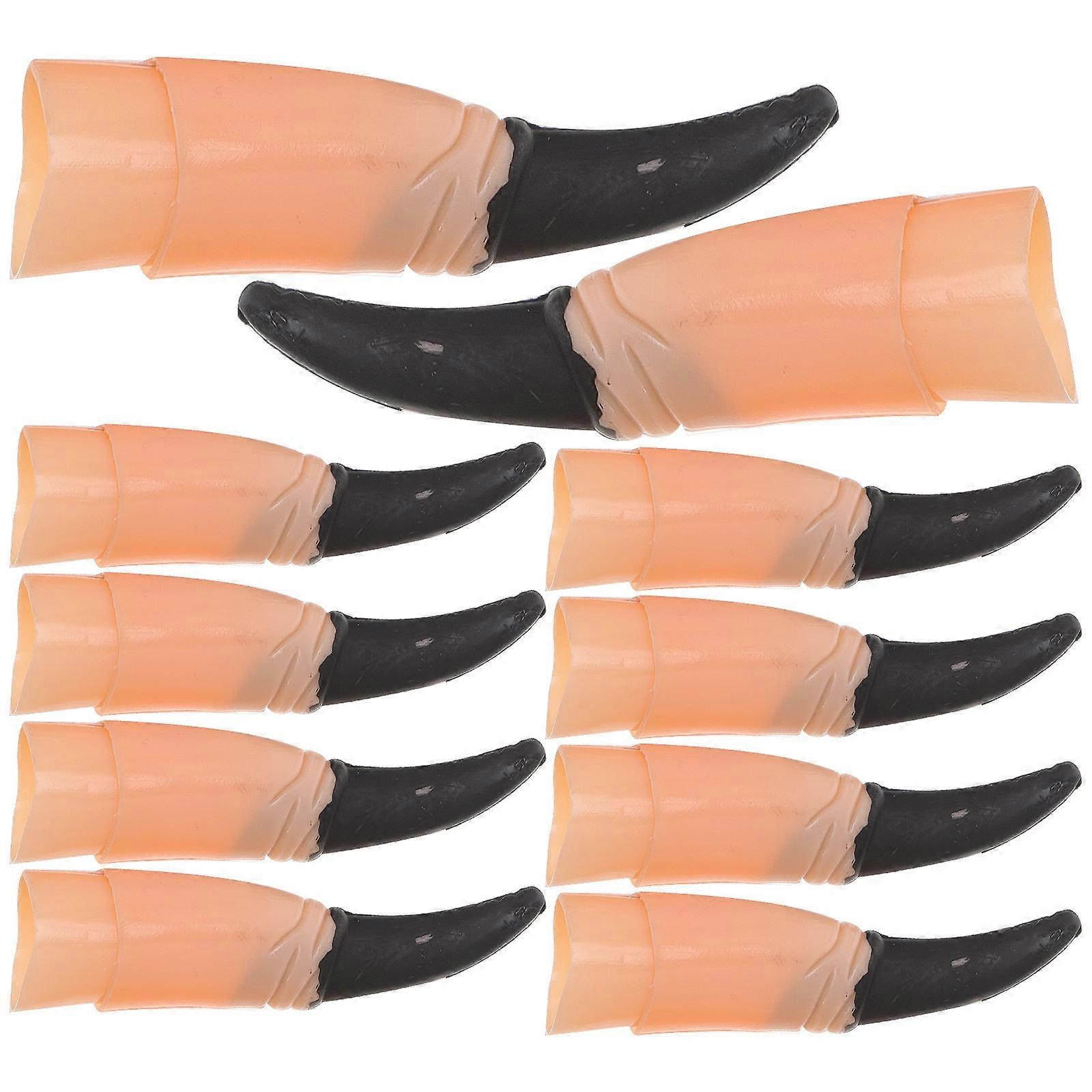 Witch Fingernails Claws for Halloween Costume Party 10Pcs Black Fingernail Tricks