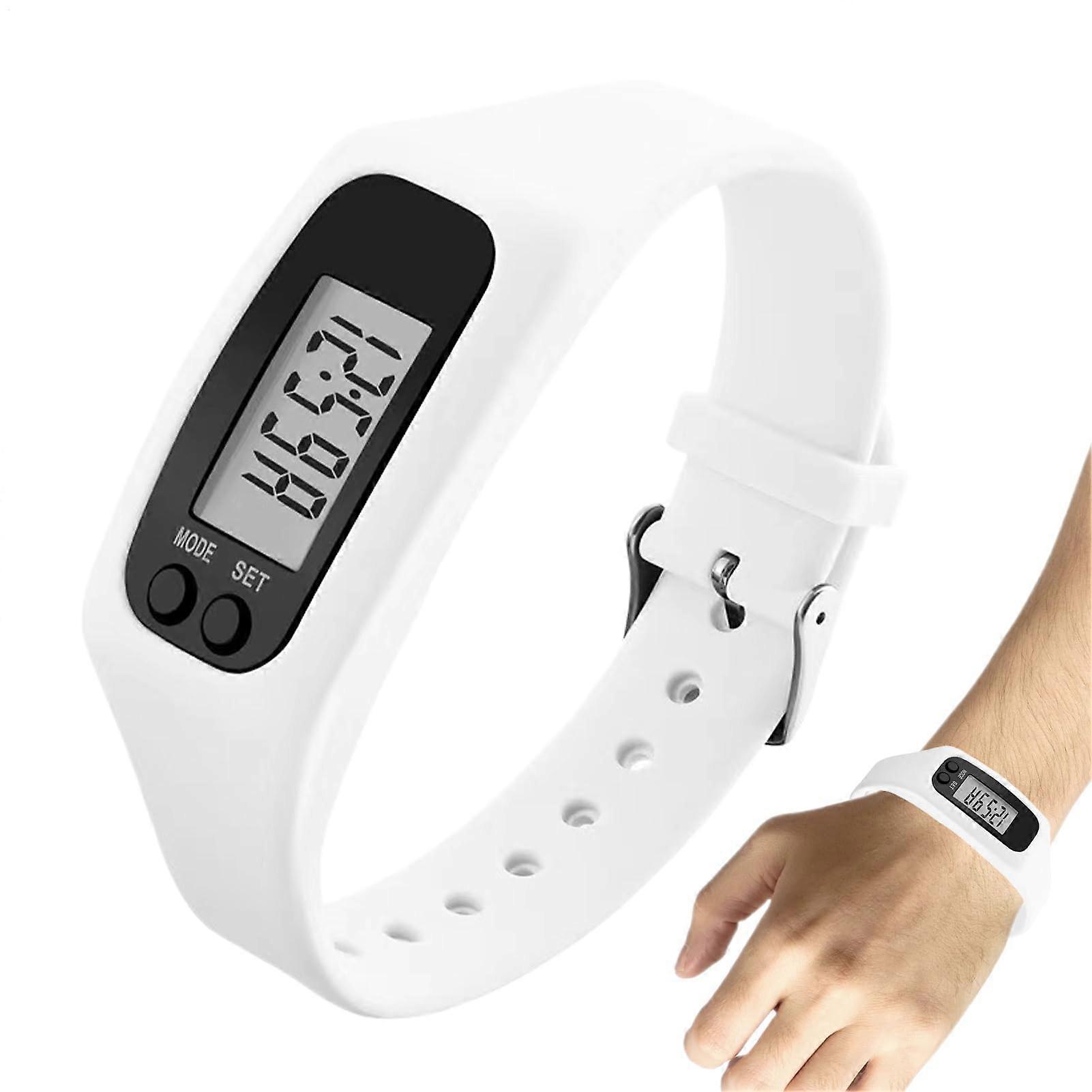 Pedometer Watch No App No Phone Required Calorie Counter Step Counter For Walking Fitness Jogging Hiking White Men