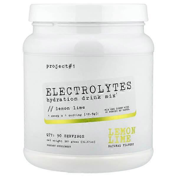 Project 1 Nutrition, Electrolytes, Hydration Drink Mix, Lemon Lime, 34.61 oz (981 g)