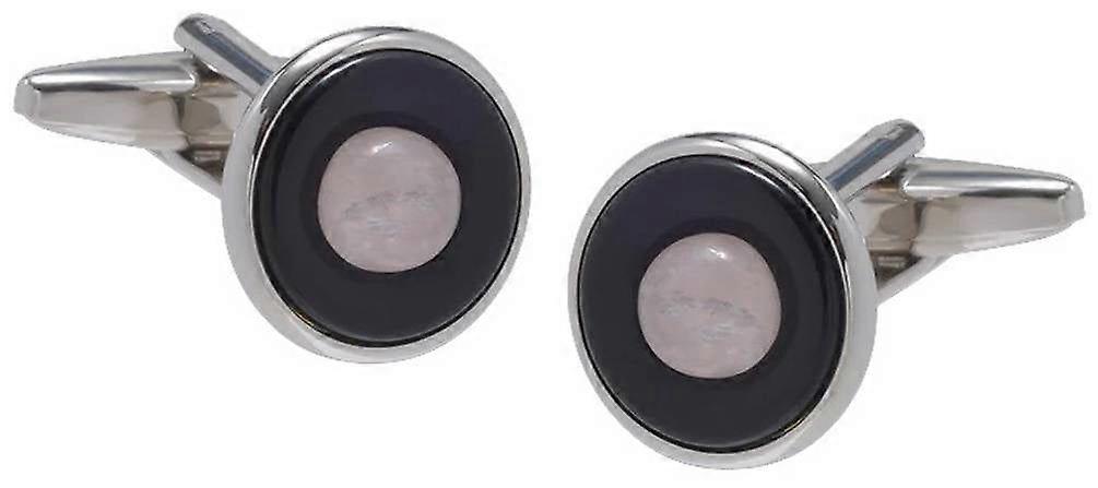 David Van Hagen Rose Quartz Saturn Sphere Cufflinks - Pink/Black/Silver