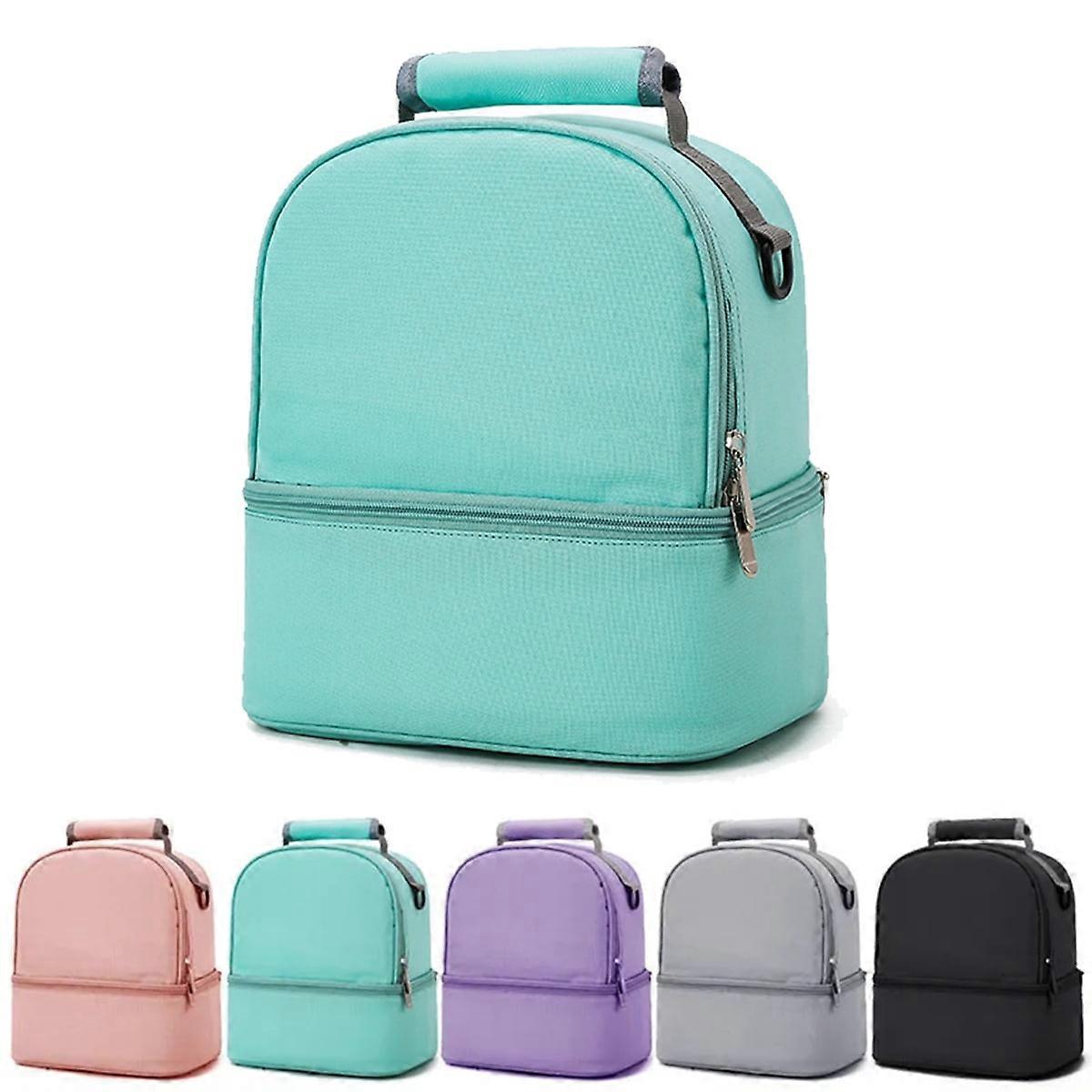 Insulation Lunch Bag Double Layer Fresh Keeping Baby Breastmilk keeping Multi-function Large，Green