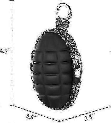グレネードスタイルポーチ - 男性用キーホルダーケース。お金、鍵、イヤフォン用のコンパクトな小銭入れ(ブラック)