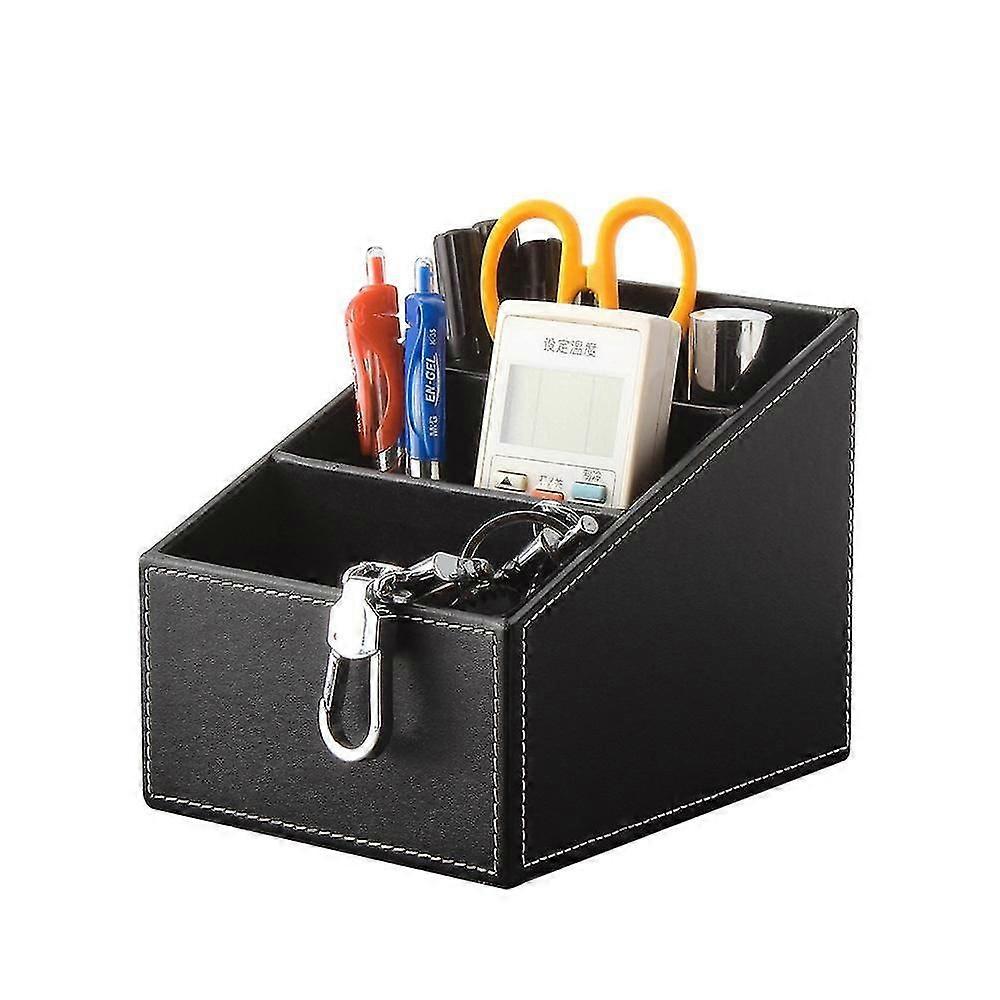 Leather Storage Box, Multifunctional For Remote Control Cosmetics Leather Storage Box