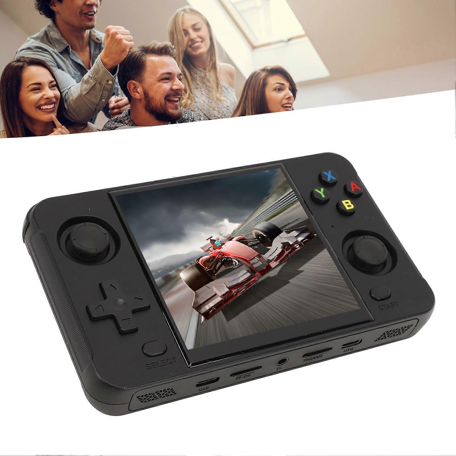 Retro Handheld Game Console Dual Joystick 4 Inch IPS Screen 16G 64G Memory Card 4000mAh HD TV HD Output 2.4Ghz Support 2 Player Online Play Black 