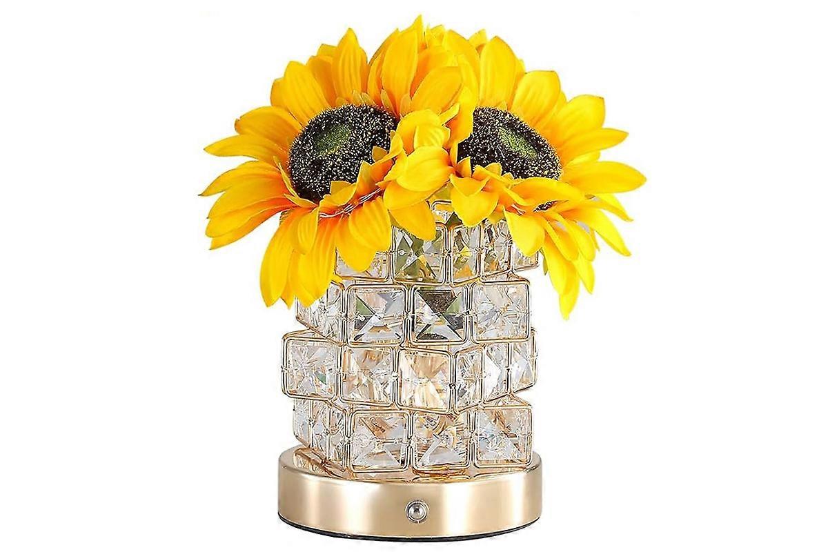 Sunflower Cordless Table Lamp Rechargeable Touch Lamp 3 Color Adjustable