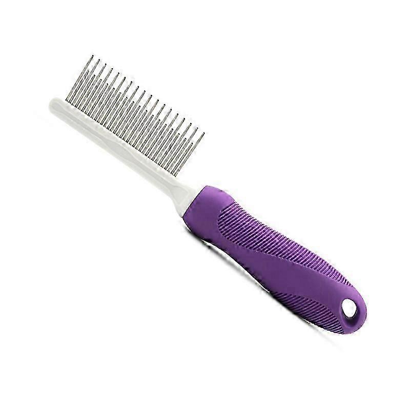 小動物用メタルファーデタングラーツールセット - 犬、猫、ウサギのグルーミング用ヘアバスターコーム2個