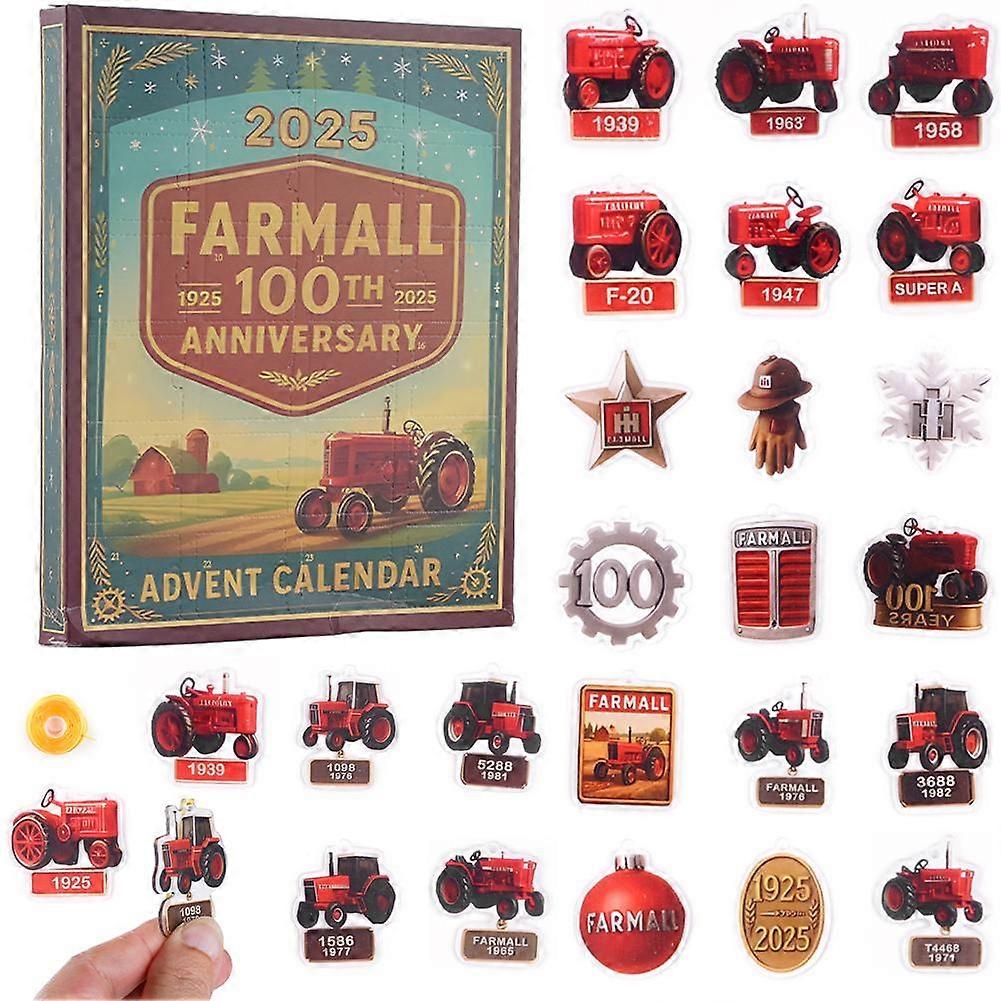 2025 Farmall 100Th Anniversary Advent Calendar Acrylic Christmas Tree Decor