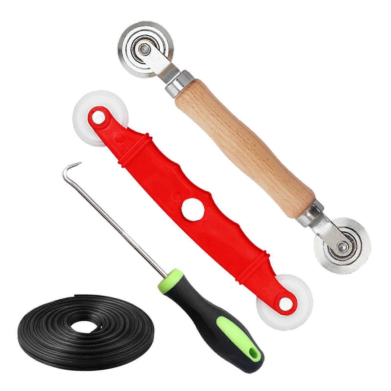 Stainless Steel /Rubber Gauze Wheel Window Install Tool Screen Door Window Installation Hand Spline Roller Set Multicolor