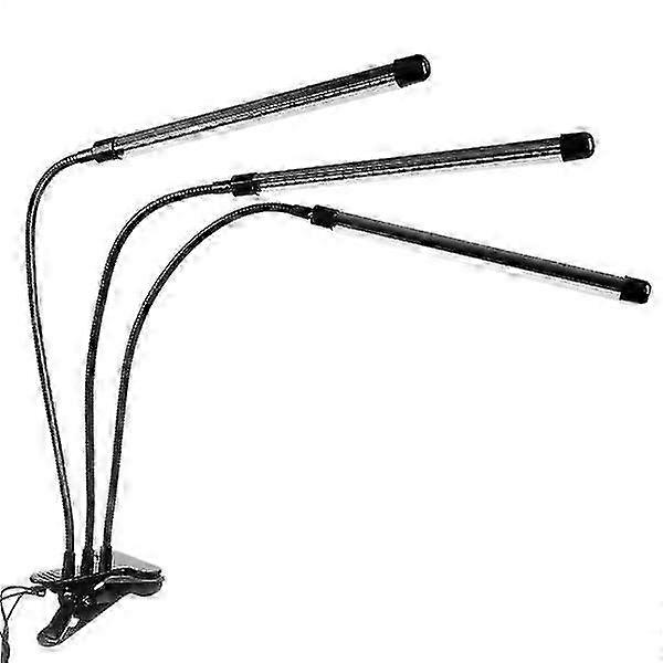 Black Adjustable LED Grow Light for Home Gardening - Timer