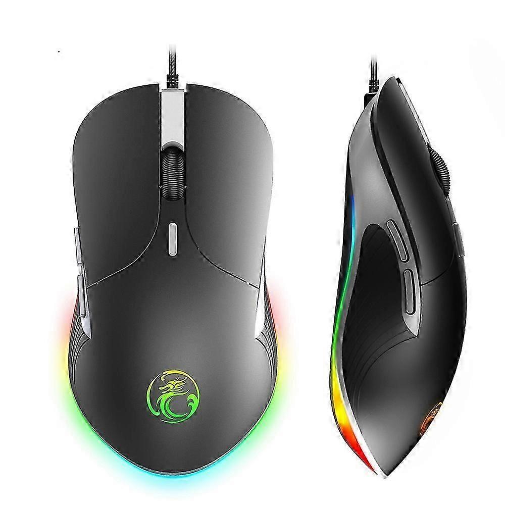 iMICE X6 Wired Mouse 6-button Colorful RGB Gaming Mouse(Black)