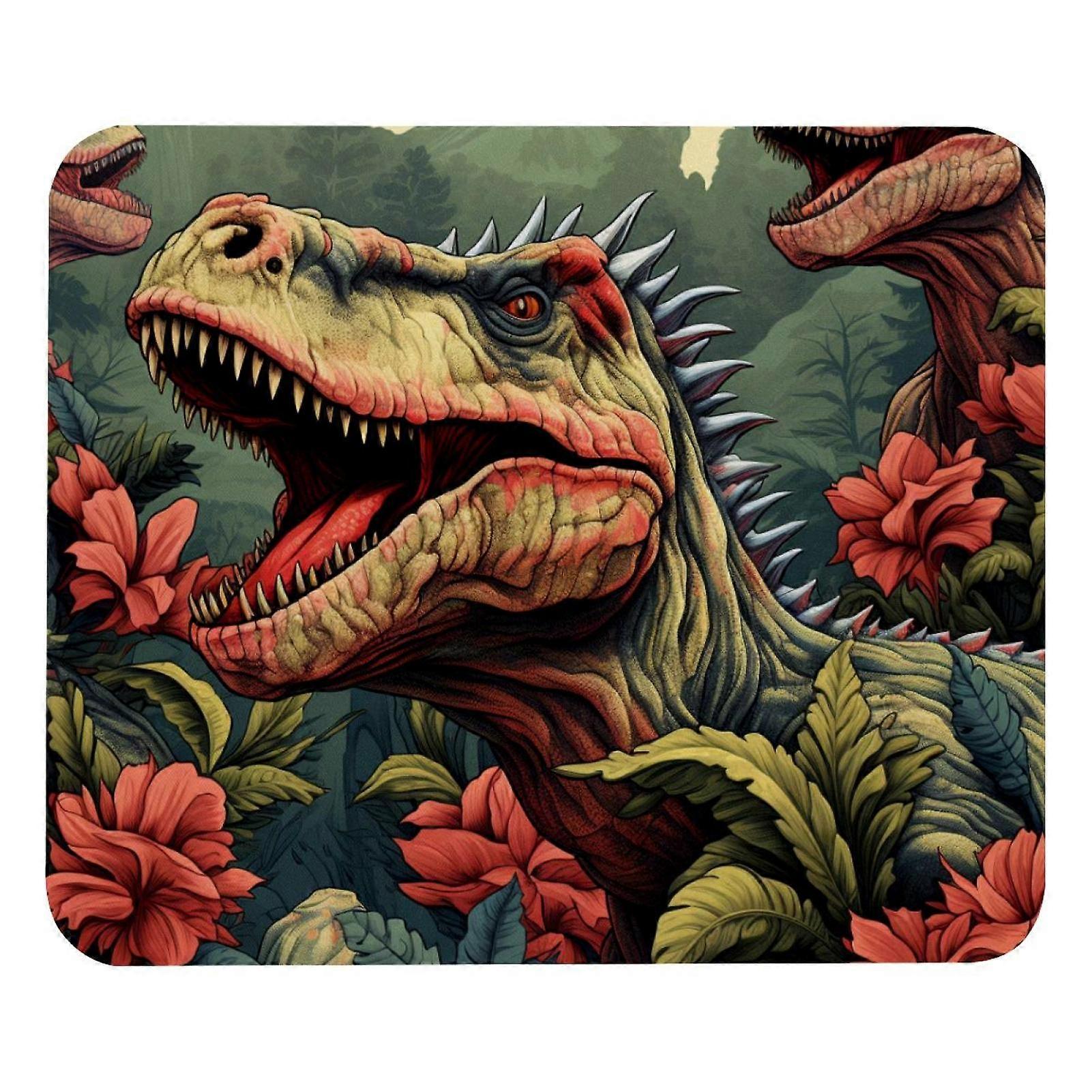 Dinosaur Print Mouse Pad 8.3'' x 9.8'', Non-Slip Rubber Base, Compatible with Laptop, Writing & Gaming Desk Mat for School Office Home