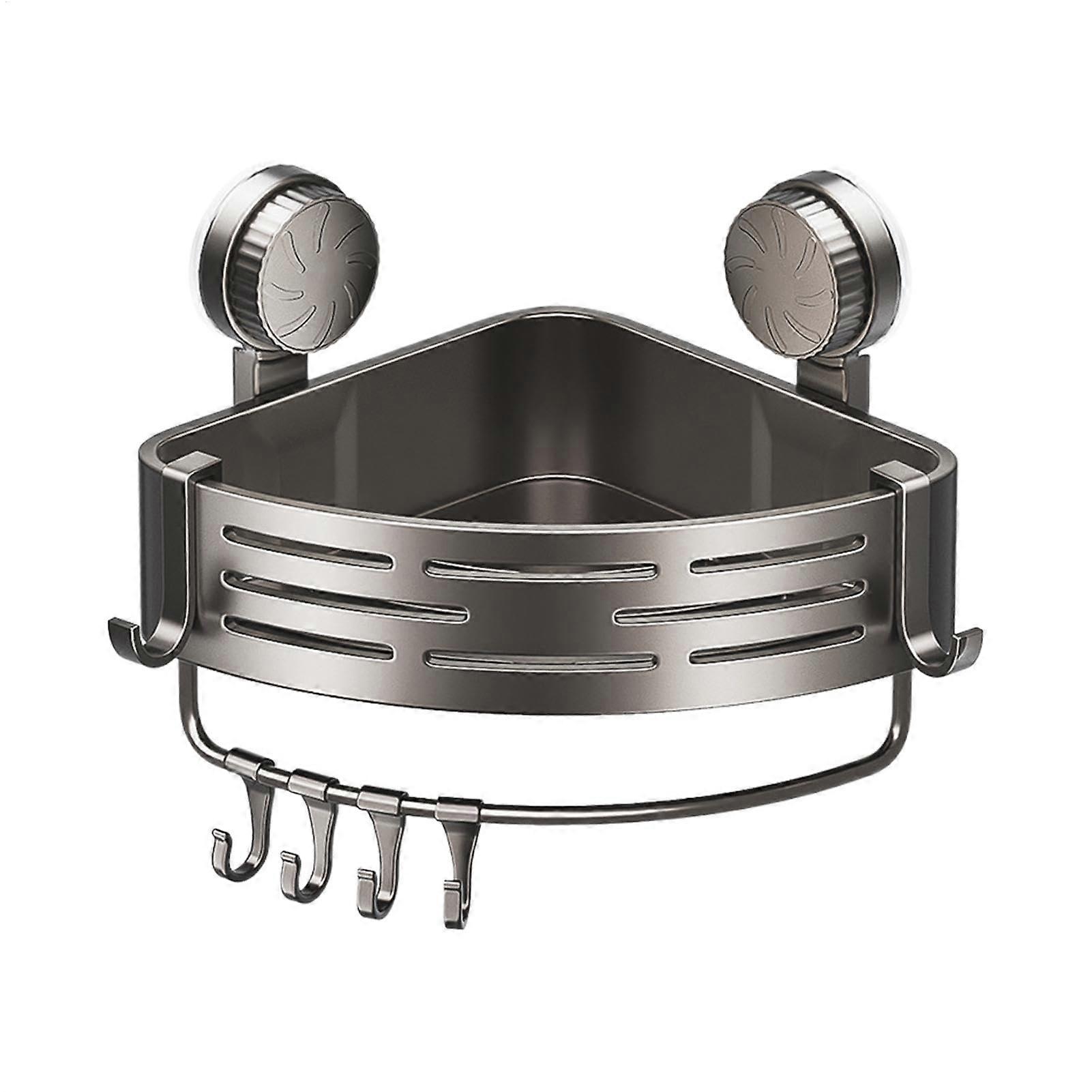 Suction Triangle Storage Rack Wall Mounted Shower Organizer Corner Shower Rack With Suction Cups Rustproof Removable Kitchen Shelf