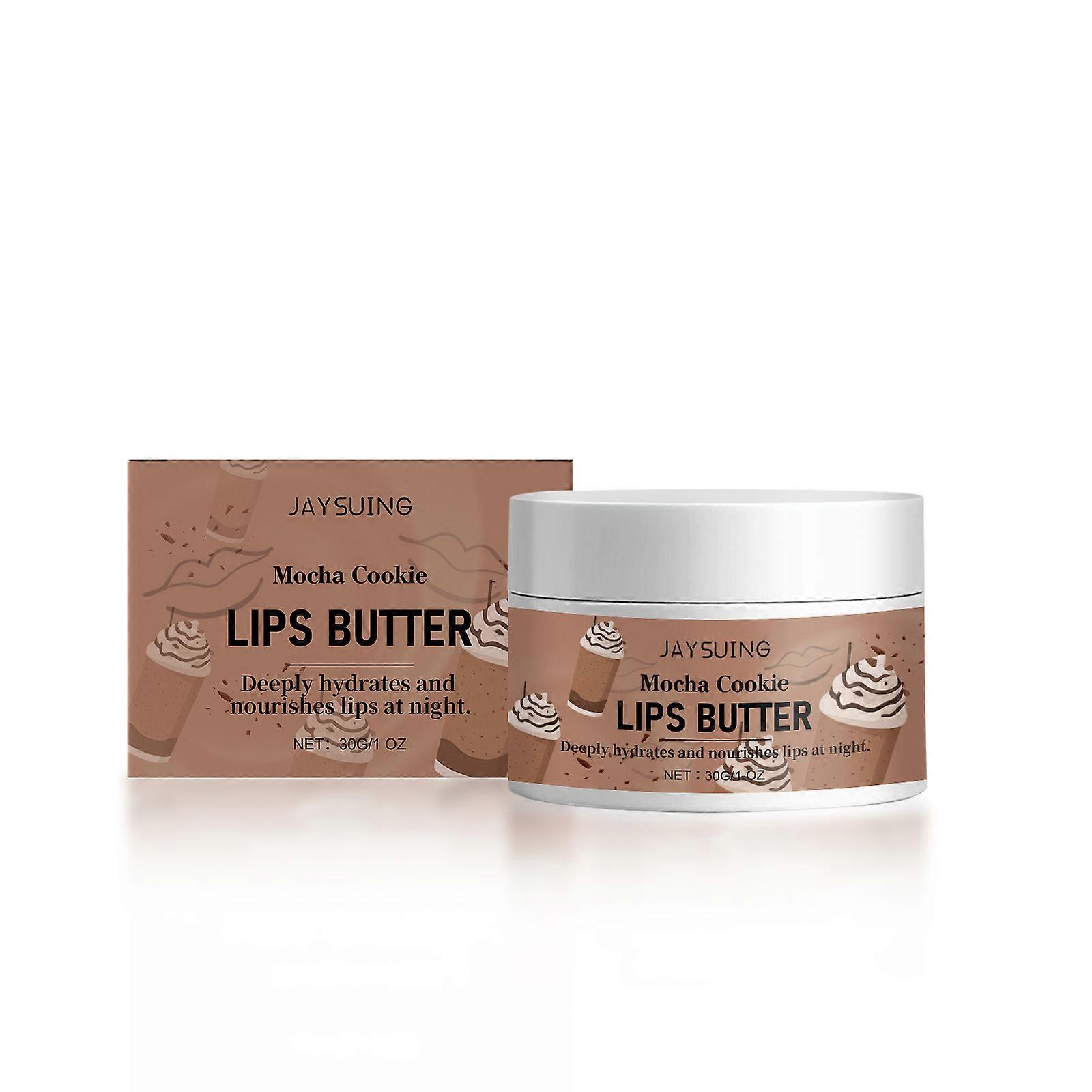 Jaysuing Mocha Cookie Flavored Moisturizing And Nourishing Lip Mask Moisturizes And Softens The Lips At Night, Protecting And Keeping Them Moist