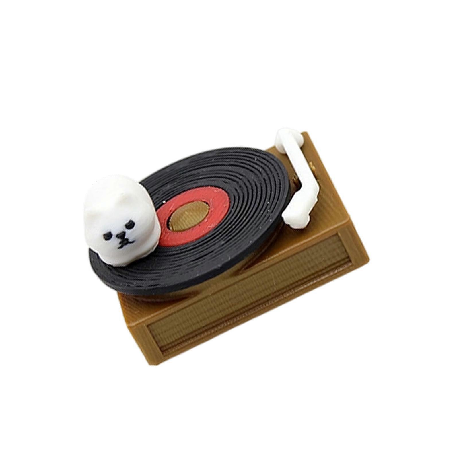 Retro Miniature Record Player Dollhouses Model for Those Who Appreciate Retro Record Player Artistic Detail Multicolor