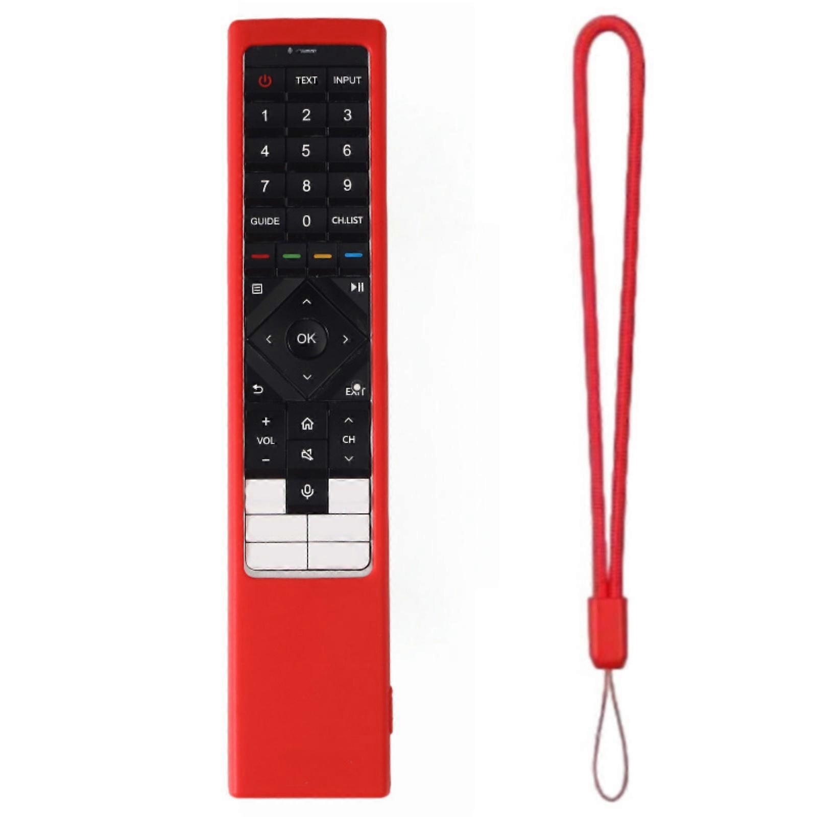 Flexible Remote Control Case Protector Precise Button Cutouts Anti Dust Silicone Cover for ERF6N64H  red