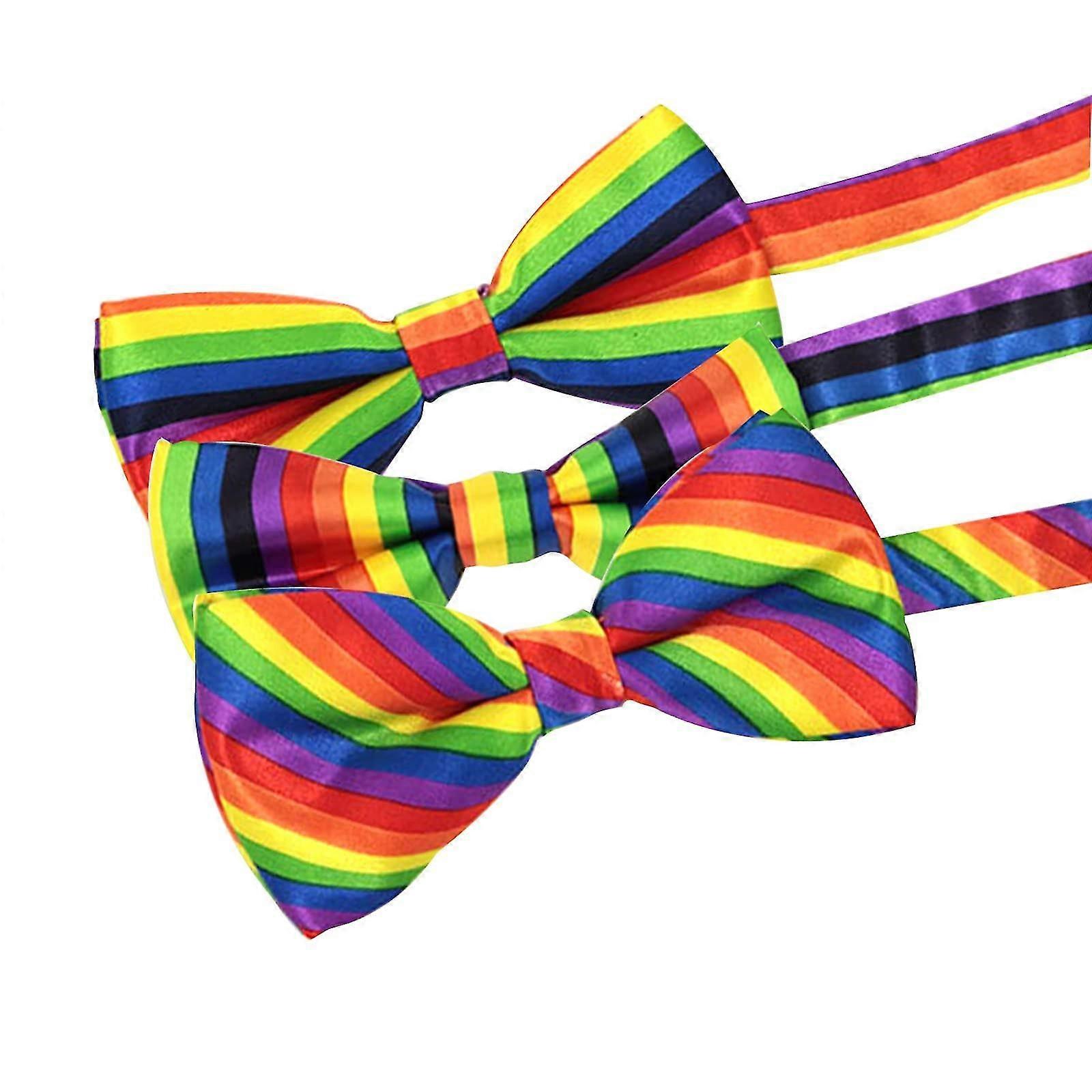 3 stk sløyfe, justerbar stolthet sløyfe for lgtbq, formell regnbue bowtie for fester