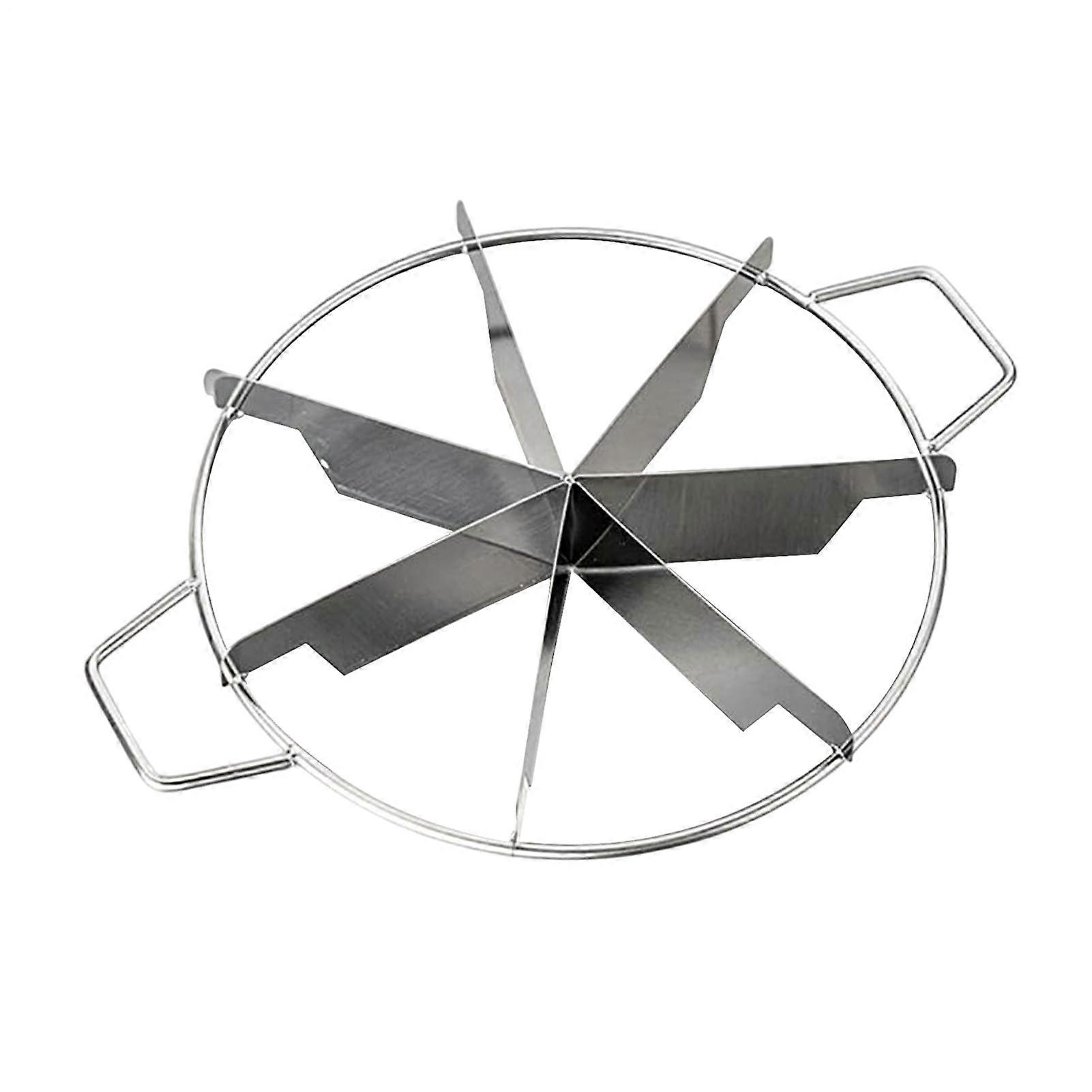 Cake Cutter Slicer with Ergonomic Handles, Stainless Steel Non Stick Tool for Even Cake, Pizza, Cheese Portions, 7 Slice Round Press