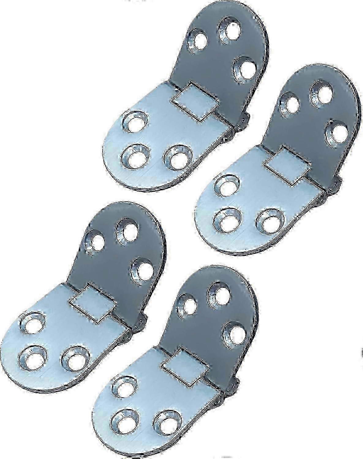 Solid Brass Table Folding Flip Top Hinge, 2-3/4"x1-3/16", Satin Chrome, 4 Pack