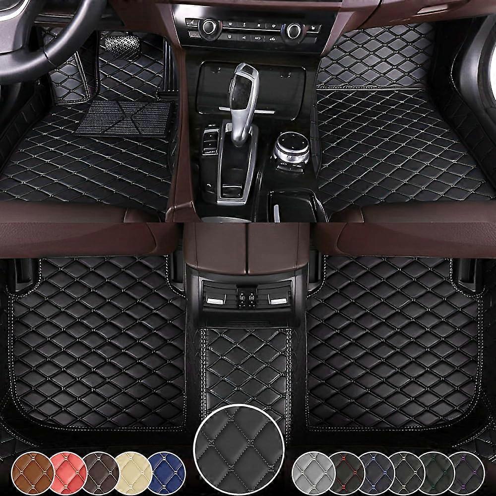 Leather Car Floor Mats All Weather Full Coverage Black Set for Accord 20142017