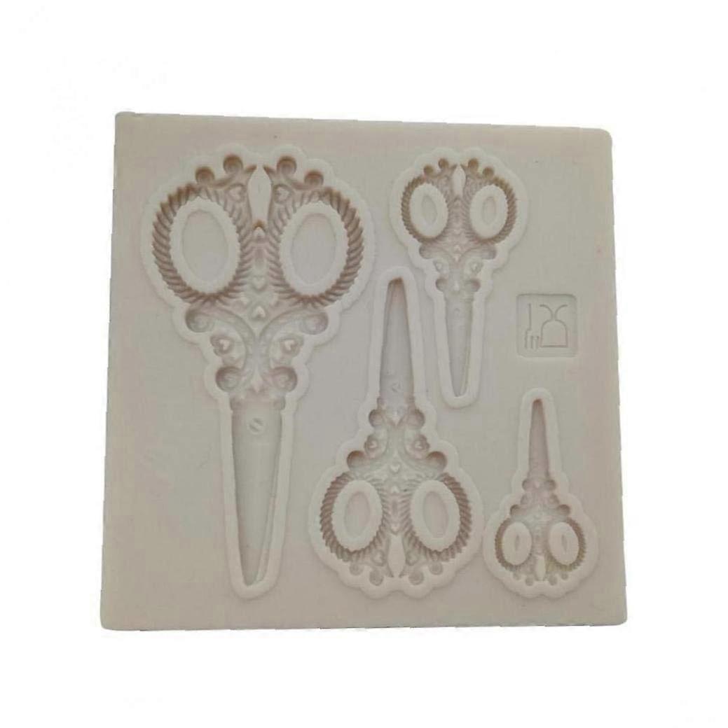 Silicone Cake Mold Scissors Fondant Decorating Tool for DIY Chocolate Gumpaste Baking