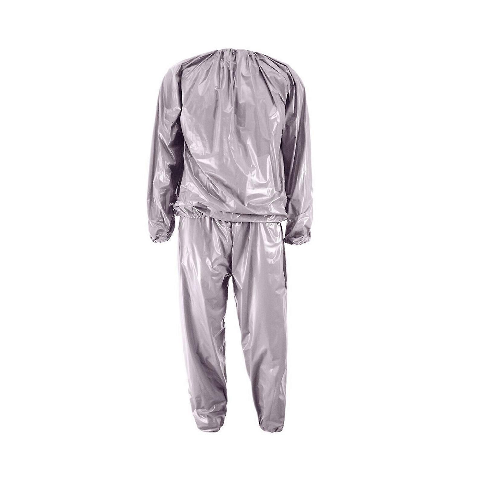 Sweat Enhancer Sauna Suit For Weight Loss Available In Multiple Size Color For Indoor Outdoor Training  Silver XL