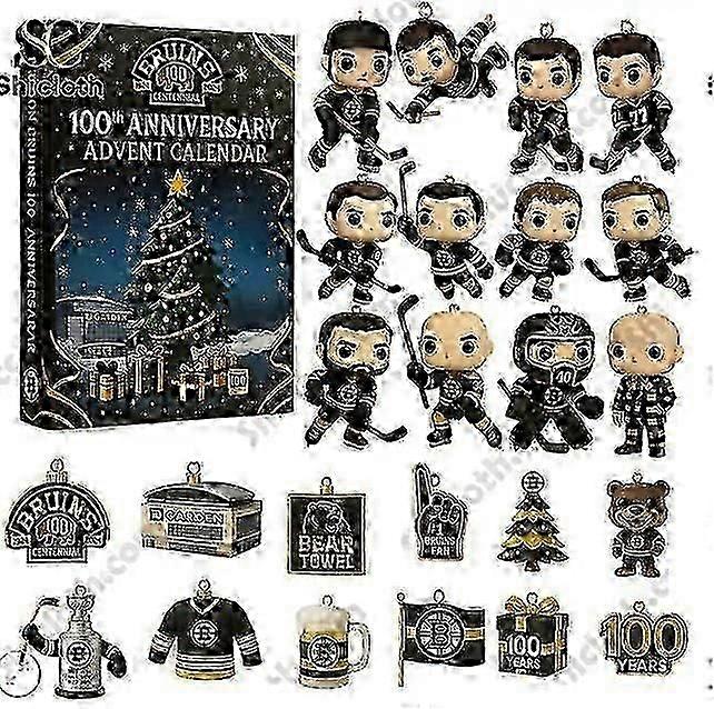 Boston Bruins 100th Week Advent Holiday Blind Box Joulukuusen koristelu akryyliriipus