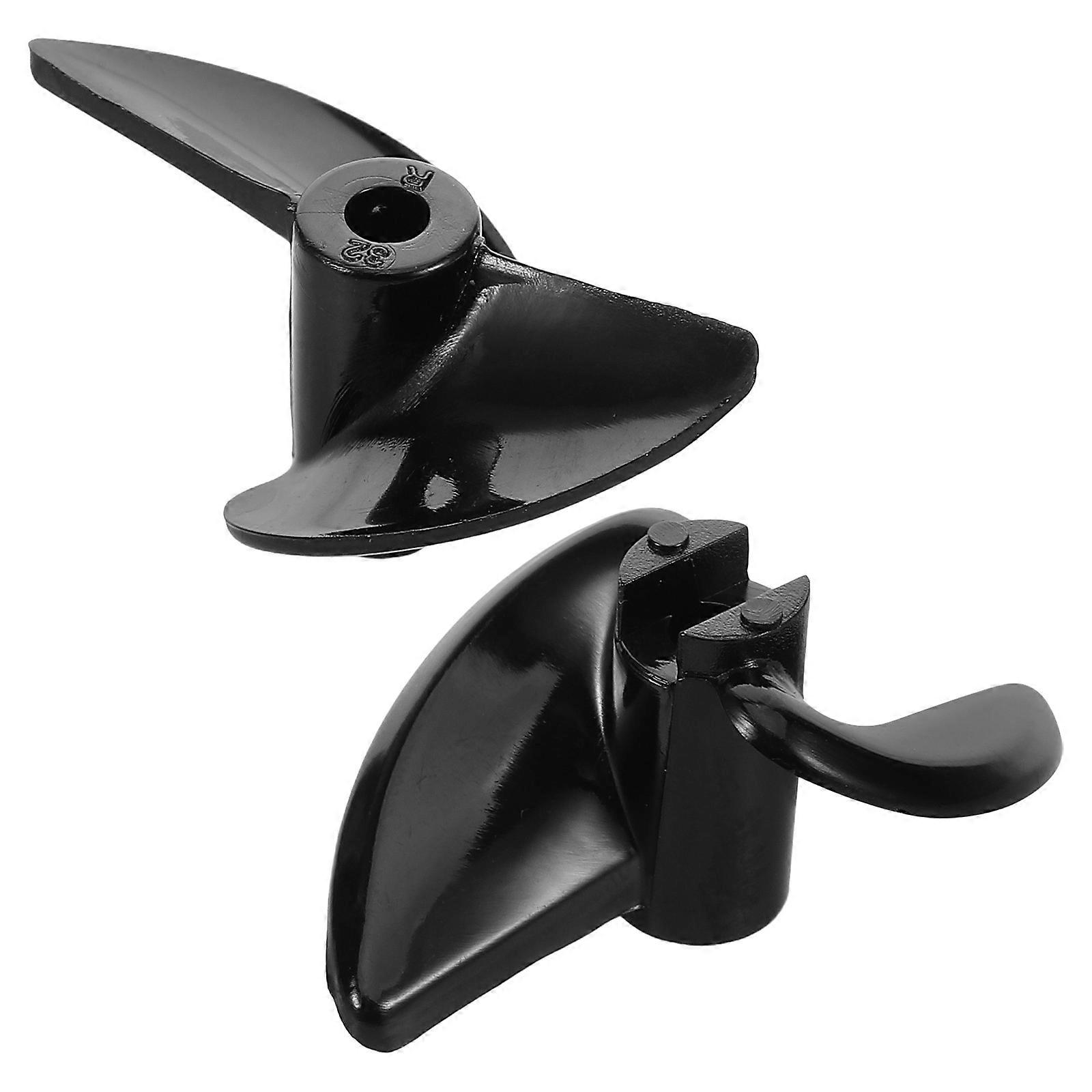 Black Model Boat Propeller 2Pcs High Efficiency Two- Plastic Propeller