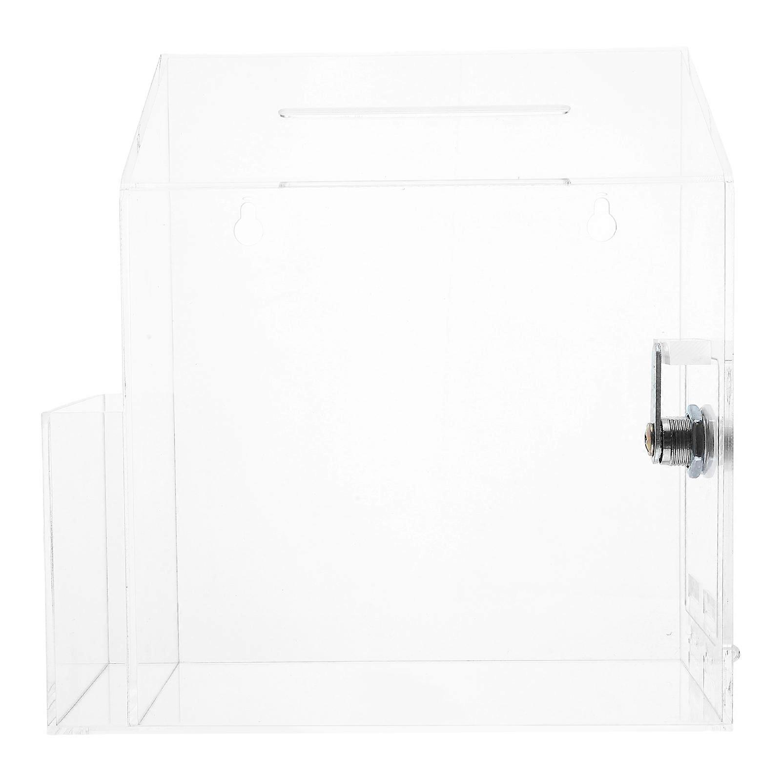 Donation Box Acrylic Clear with Lock for Voting Transparent Ballot