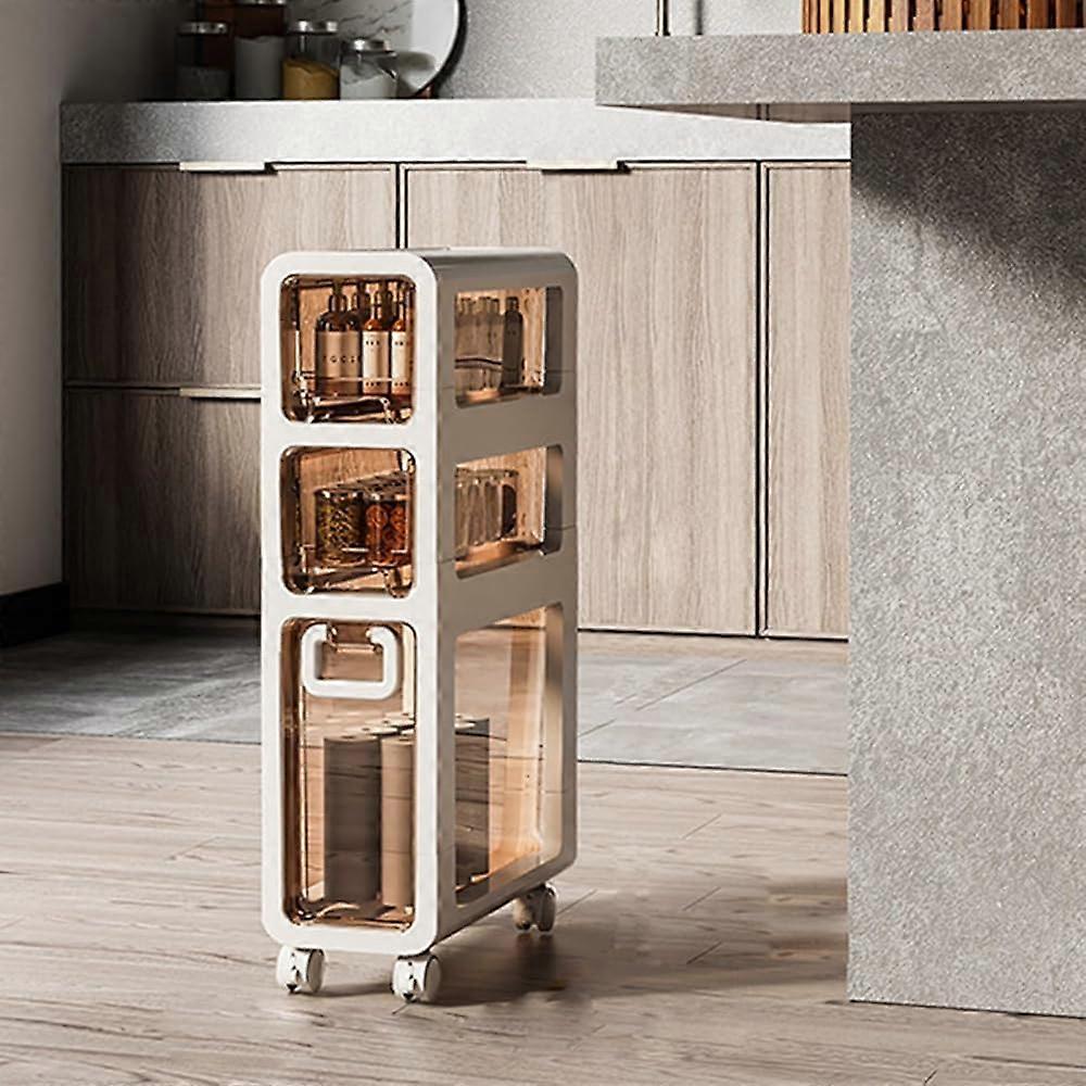 Vertical Bathroom Storage Organizer  Slim Clear 3Tier Drawer Unit, Plastic, Width 17 cm, SpaceSaving For Small Spaces