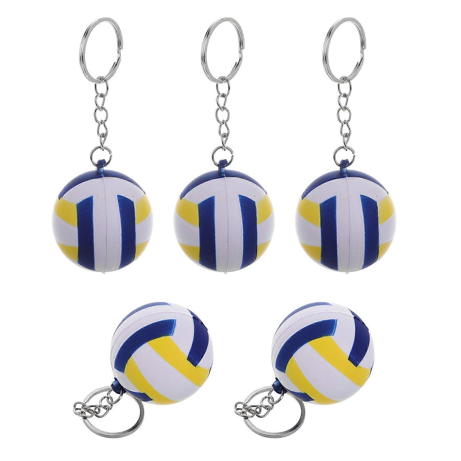 Volleyball Shaped Keychains Students Sports Activities Creative Design 5Pcs