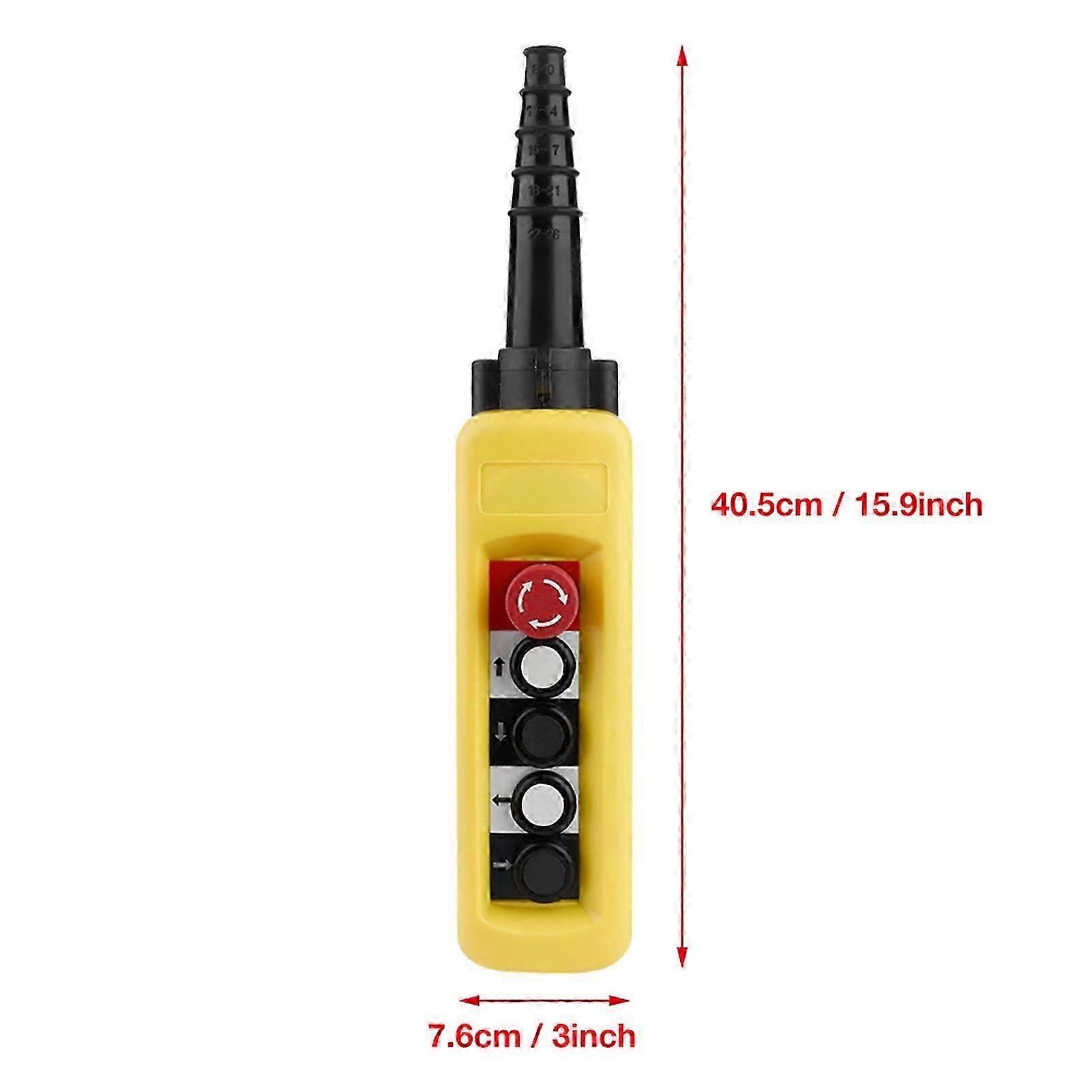 Crane Chain Hoist Pendant Controller 4 Buttons 40.5x7.6cm IP54 Edition 1128